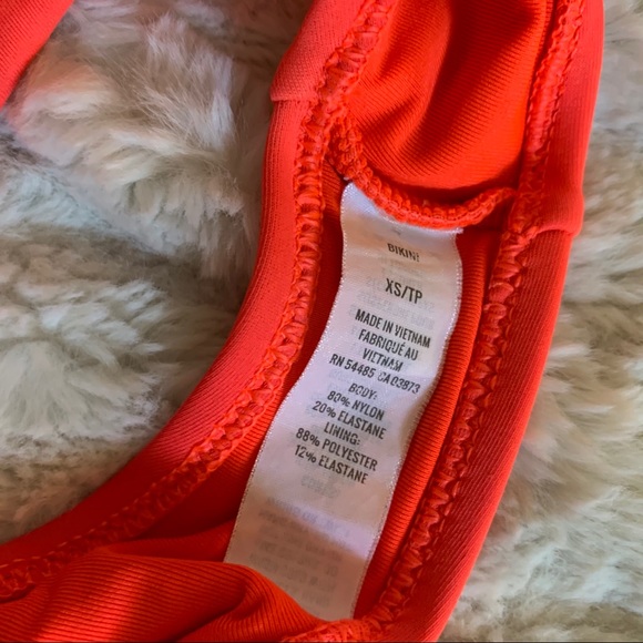 aerie bandeau bikini top and bottoms, neon red - Picture 4 of 4